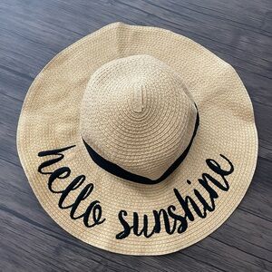 Hello Sunshine Faux Straw Sun Hat (adjustable)